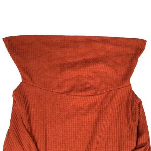 UO Out From Under Carlee Thermal Sweater Top Cowl Neck Orange Long Sleeve XS - Picture 9 of 12